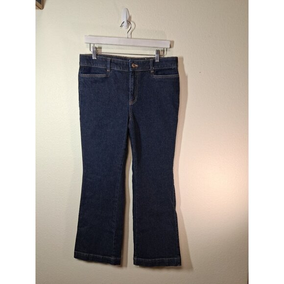 Talbots Denim Blue Jeans Business Casual Preppy Flare Y2K Size 8P Petite - Picture 1 of 7